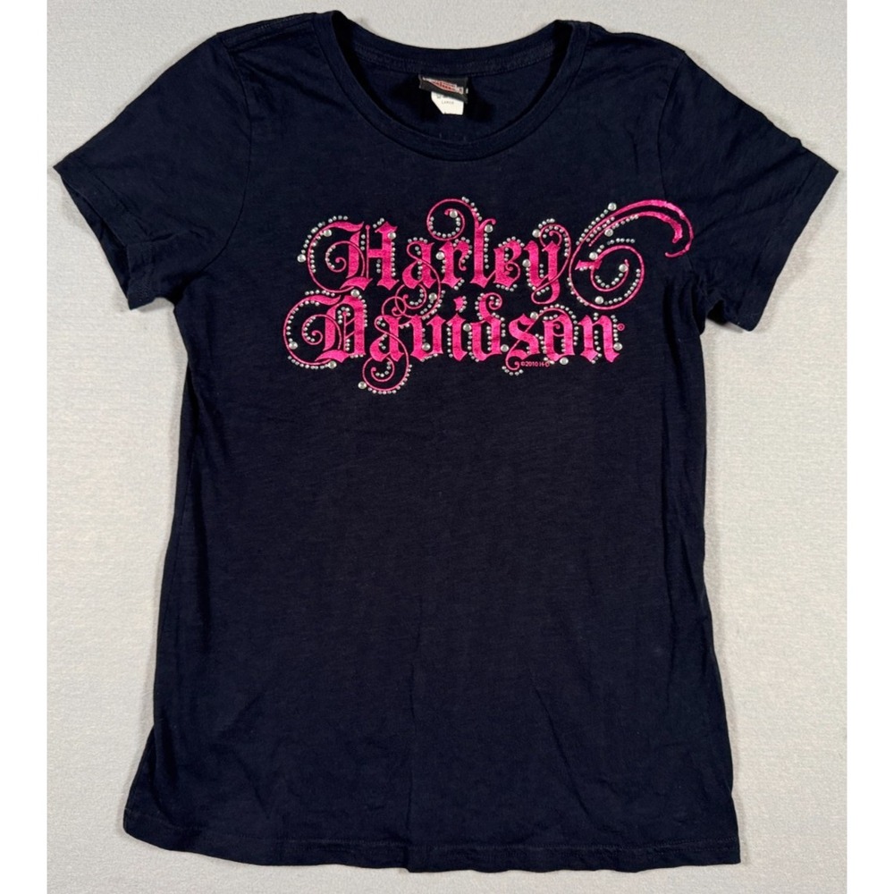 South Lake Tahoe Harley Davidson Women's Black Shirt - Size L - Cotton - 2010